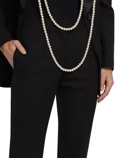Moschino Women's Wool-Blend Straight-Leg Trousers - Black | Thumbnail 6 Moschino Women's Wool-Blend Straight-Leg Trousers - Black | Thumbnail 6