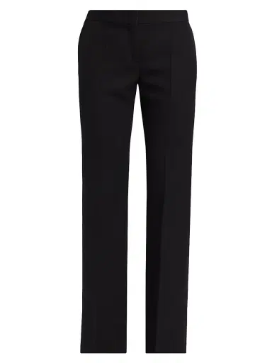 Moschino Women's Wool-Blend Straight-Leg Trousers - Black | Thumbnail 1 Moschino Women's Wool-Blend Straight-Leg Trousers - Black | Thumbnail 1