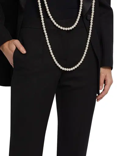 MOSCHINO Women's Wool-Blend Straight-Leg Trousers - Black | Thumbnail 6 MOSCHINO Women's Wool-Blend Straight-Leg Trousers - Black | Thumbnail 6