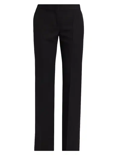 MOSCHINO Women's Wool-Blend Straight-Leg Trousers - Black | Thumbnail 1 MOSCHINO Women's Wool-Blend Straight-Leg Trousers - Black | Thumbnail 1