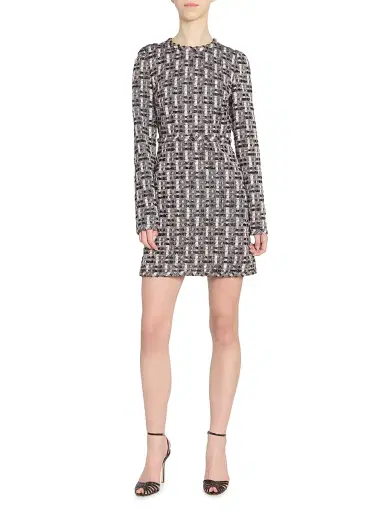 Giambattista Valli Women's Wool Blend Tweed Minidress - Black Quartz Rose - Size 2 | Thumbnail 2 Giambattista Valli Women's Wool Blend Tweed Minidress - Black Quartz Rose - Size 2 | Thumbnail 2