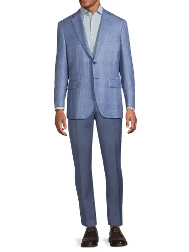 Canali Men's Scratch Wool-Silk-Linen Sportcoat - Blue | Thumbnail 2 Canali Men's Scratch Wool-Silk-Linen Sportcoat - Blue | Thumbnail 2