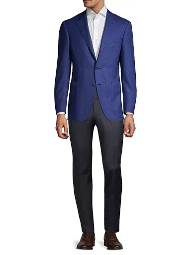 Canali Men's Wool Sport Coat - High Blue - Size 44 | Thumbnail 2 Canali Men's Wool Sport Coat - High Blue - Size 44 | Thumbnail 2