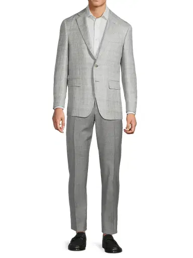 Canali Men's Scratch Wool-Silk-Linen Sportcoat - Light Blue | Thumbnail 2 Canali Men's Scratch Wool-Silk-Linen Sportcoat - Light Blue | Thumbnail 2