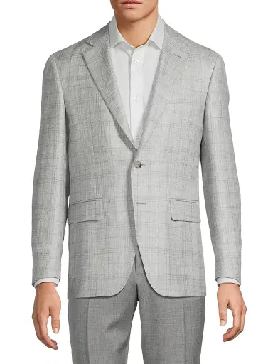 Canali Men's Scratch Wool-Silk-Linen Sportcoat - Light Blue | Thumbnail 3 Canali Men's Scratch Wool-Silk-Linen Sportcoat - Light Blue | Thumbnail 3
