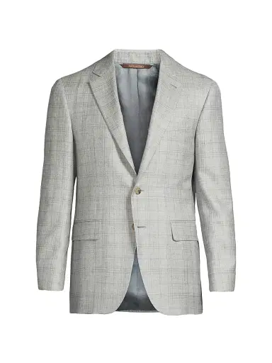 Canali Men's Scratch Wool-Silk-Linen Sportcoat - Light Blue | Thumbnail 1 Canali Men's Scratch Wool-Silk-Linen Sportcoat - Light Blue | Thumbnail 1