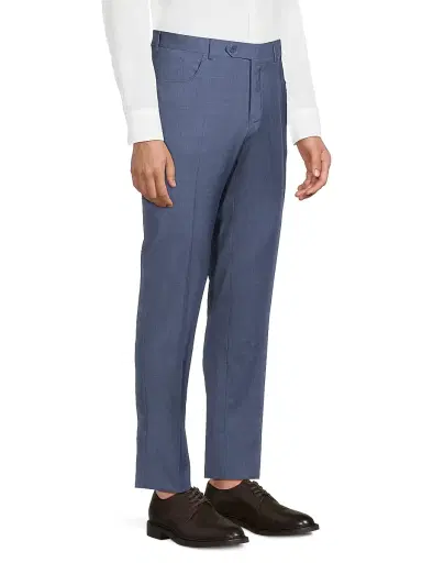 Canali Men's Classic Solid Dress Trousers - Blue | Thumbnail 4 Canali Men's Classic Solid Dress Trousers - Blue | Thumbnail 4