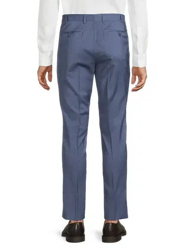 Canali Men's Classic Solid Dress Trousers - Blue | Thumbnail 5 Canali Men's Classic Solid Dress Trousers - Blue | Thumbnail 5