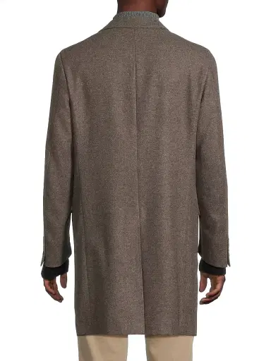 Canali Men's Wool-Cashmere Double-Breasted Coat - Brown | Thumbnail 5 Canali Men's Wool-Cashmere Double-Breasted Coat - Brown | Thumbnail 5