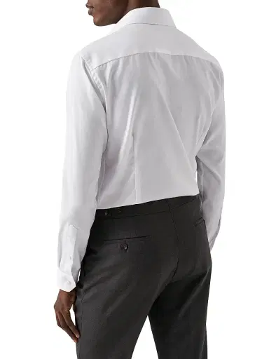 Eton Men's Super Slim Fit Twill Shirt - White | Thumbnail 4 Eton Men's Super Slim Fit Twill Shirt - White | Thumbnail 4