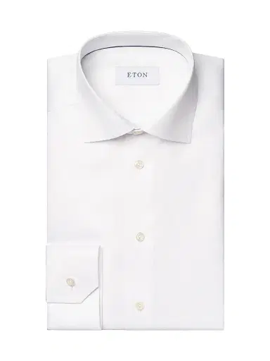 Eton Men's Super Slim Fit Twill Shirt - White | Thumbnail 1 Eton Men's Super Slim Fit Twill Shirt - White | Thumbnail 1