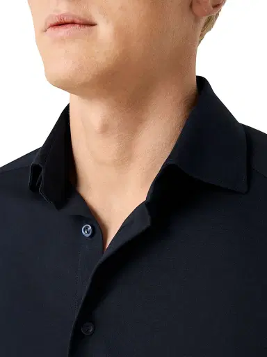 Eton Men's Slim-Fit Solid 4Flex Shirt - Navy | Thumbnail 4 Eton Men's Slim-Fit Solid 4Flex Shirt - Navy | Thumbnail 4