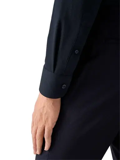 Eton Men's Slim-Fit Solid 4Flex Shirt - Navy - Size 17.5 | Thumbnail 5 Eton Men's Slim-Fit Solid 4Flex Shirt - Navy - Size 17.5 | Thumbnail 5