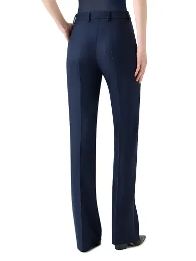 Akris Women's Marilyn Strech Flannel Boot-Cut Pants - Navy | Thumbnail 4 Akris Women's Marilyn Strech Flannel Boot-Cut Pants - Navy | Thumbnail 4