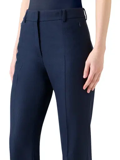 Akris Women's Marilyn Strech Flannel Boot-Cut Pants - Navy | Thumbnail 5 Akris Women's Marilyn Strech Flannel Boot-Cut Pants - Navy | Thumbnail 5