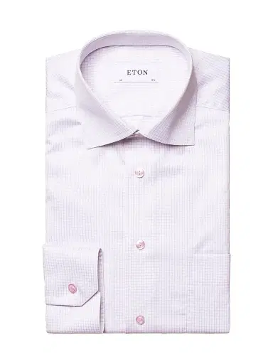 Eton Men's Grid Check Classic-Fit Dress Shirt - Pink - Size 15.5 | Thumbnail 1 Eton Men's Grid Check Classic-Fit Dress Shirt - Pink - Size 15.5 | Thumbnail 1