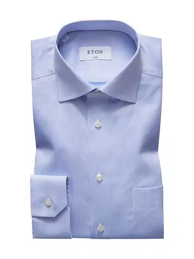 Eton Men's Classic-Fit Twill Dress Shirt - Blue | Thumbnail 1 Eton Men's Classic-Fit Twill Dress Shirt - Blue | Thumbnail 1
