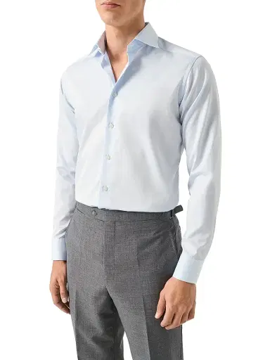 Eton Men's Slim-Fit Elevated Twill Shirt - Blue | Thumbnail 3 Eton Men's Slim-Fit Elevated Twill Shirt - Blue | Thumbnail 3