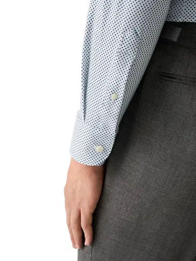 Eton Men's Slim-Fit Neat Medallion 4Flex Shirt - Blue | Thumbnail 6 Eton Men's Slim-Fit Neat Medallion 4Flex Shirt - Blue | Thumbnail 6