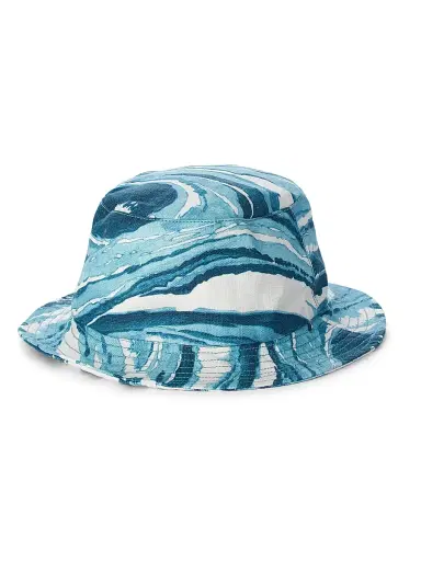 Vilebrequin Men's x Maison Kitsuné Boheme Wave Cotton Bucket Hat - Blue | Thumbnail 2 Vilebrequin Men's x Maison Kitsuné Boheme Wave Cotton Bucket Hat - Blue | Thumbnail 2
