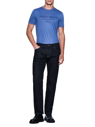 Giorgio Armani Men's Five-Pocket Slim Straight-Leg Jeans | Thumbnail 2 Giorgio Armani Men's Five-Pocket Slim Straight-Leg Jeans | Thumbnail 2