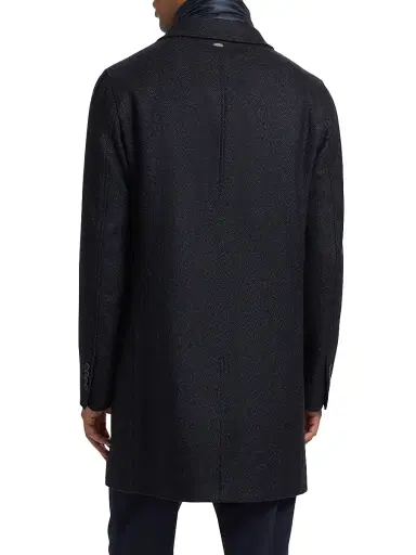 Herno Men's Herringbone Wool-Blend Coat - Blue Navy | Thumbnail 5 Herno Men's Herringbone Wool-Blend Coat - Blue Navy | Thumbnail 5