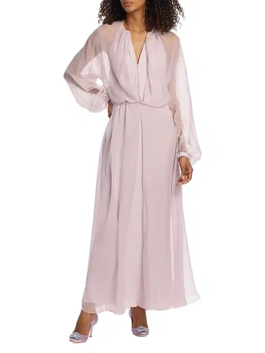Giorgio Armani Women's Blouson Zip-Front Silk Gown | Thumbnail 2 Giorgio Armani Women's Blouson Zip-Front Silk Gown | Thumbnail 2