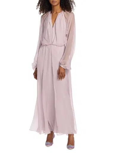 Giorgio Armani Women's Blouson Zip-Front Silk Gown | Thumbnail 3 Giorgio Armani Women's Blouson Zip-Front Silk Gown | Thumbnail 3