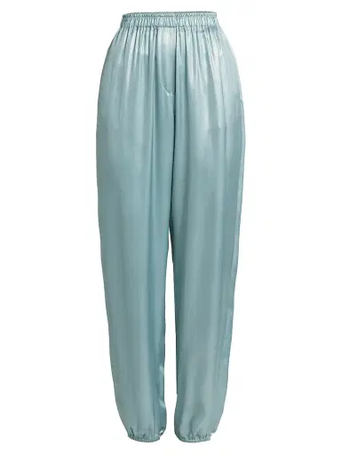 Giorgio Armani Women's Laminated Satin Joggers | Thumbnail 1 Giorgio Armani Women's Laminated Satin Joggers | Thumbnail 1