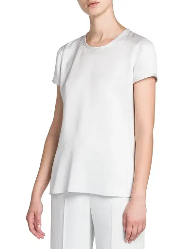 Giorgio Armani Women's Silk Short-Sleeve Shirt - Ice - Size 12 | Thumbnail 4 Giorgio Armani Women's Silk Short-Sleeve Shirt - Ice - Size 12 | Thumbnail 4