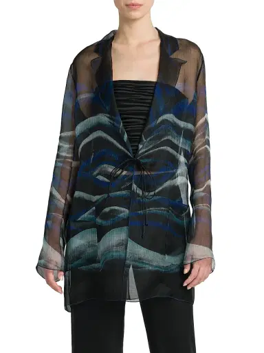 Giorgio Armani Women's Tie-Front Silk Jacket | Thumbnail 3 Giorgio Armani Women's Tie-Front Silk Jacket | Thumbnail 3