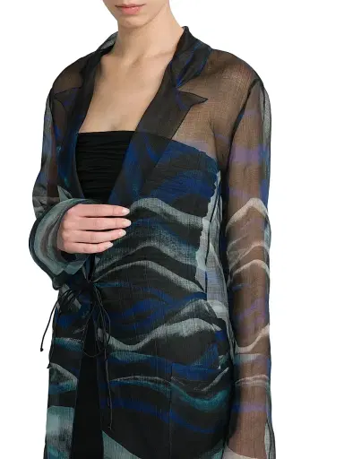 Giorgio Armani Women's Tie-Front Silk Jacket | Thumbnail 6 Giorgio Armani Women's Tie-Front Silk Jacket | Thumbnail 6