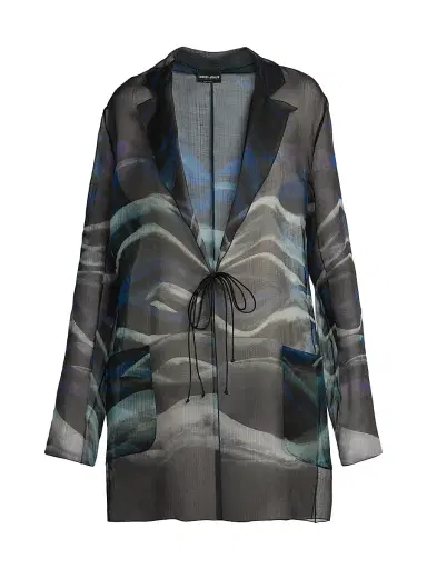 Giorgio Armani Women's Tie-Front Silk Jacket | Thumbnail 1 Giorgio Armani Women's Tie-Front Silk Jacket | Thumbnail 1