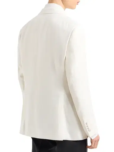 Emporio Armani Men's Satin-Lapel Dinner Jacket - Cloud Dancer - Size 42 | Thumbnail 4 Emporio Armani Men's Satin-Lapel Dinner Jacket - Cloud Dancer - Size 42 | Thumbnail 4
