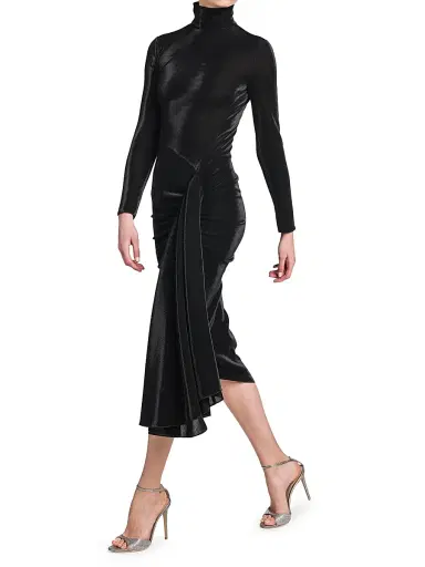 Giorgio Armani Women's Draped Jersey Dress - Nero | Thumbnail 2 Giorgio Armani Women's Draped Jersey Dress - Nero | Thumbnail 2