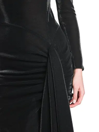 Giorgio Armani Women's Draped Jersey Dress - Nero | Thumbnail 6 Giorgio Armani Women's Draped Jersey Dress - Nero | Thumbnail 6