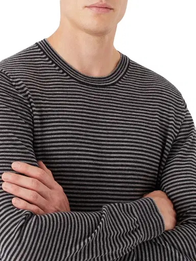 Giorgio Armani Men's Striped Crewneck Cashmere Jumper | Thumbnail 6 Giorgio Armani Men's Striped Crewneck Cashmere Jumper | Thumbnail 6