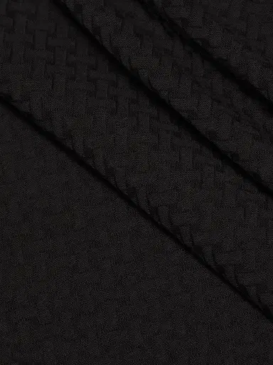 Emporio Armani Men's Basket-Weave Cotton T-Shirt - Black | Thumbnail 7 Emporio Armani Men's Basket-Weave Cotton T-Shirt - Black | Thumbnail 7