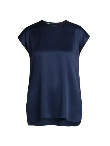 Giorgio Armani Women's Silk Satin Cap-Sleeve Top | Thumbnail 1 Giorgio Armani Women's Silk Satin Cap-Sleeve Top | Thumbnail 1