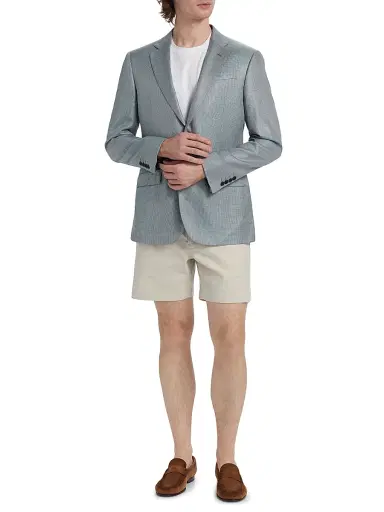 Emporio Armani Men's Textured Single-Breasted Jacket - Grey | Thumbnail 2 Emporio Armani Men's Textured Single-Breasted Jacket - Grey | Thumbnail 2