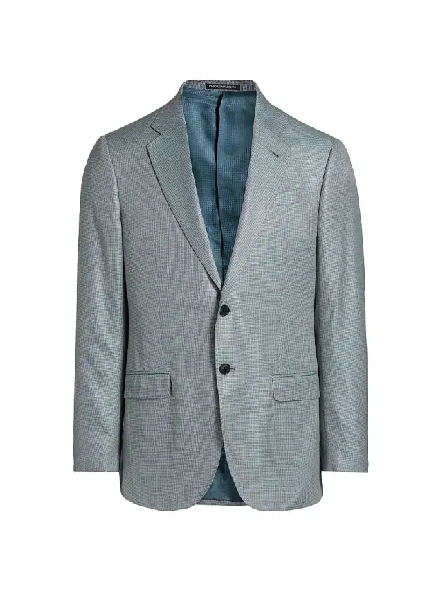 Men's Textured Single-Breasted Jacket - Grey Men's Textured Single-Breasted Jacket - Grey