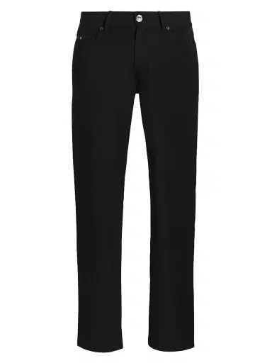 Emporio Armani Men's Techno 5-Pocket Pants - Black | Thumbnail 1 Emporio Armani Men's Techno 5-Pocket Pants - Black | Thumbnail 1