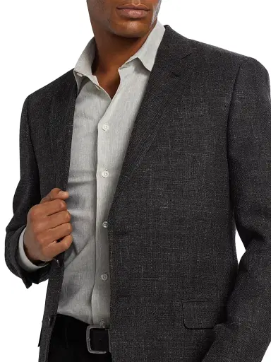 Emporio Armani Men's Virgin Wool-Blend Blazer - Black - Size 40 | Thumbnail 6 Emporio Armani Men's Virgin Wool-Blend Blazer - Black - Size 40 | Thumbnail 6