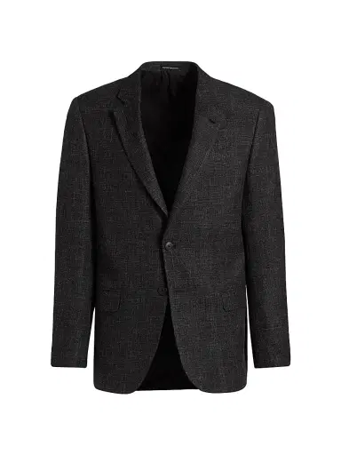 Emporio Armani Men's Virgin Wool-Blend Blazer - Black - Size 40 | Thumbnail 1 Emporio Armani Men's Virgin Wool-Blend Blazer - Black - Size 40 | Thumbnail 1