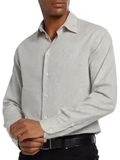 Emporio Armani Men's Linen-Cotton Button-Front Shirt - Tan | Thumbnail 6 Emporio Armani Men's Linen-Cotton Button-Front Shirt - Tan | Thumbnail 6