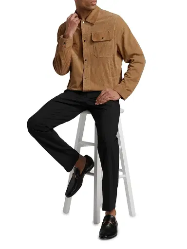 Emporio Armani Men's Perforated Suede Jacket - Beige | Thumbnail 2 Emporio Armani Men's Perforated Suede Jacket - Beige | Thumbnail 2