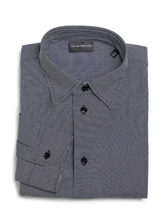 Men's Micro-Print Sport Shirt - Black Men's Micro-Print Sport Shirt - Black