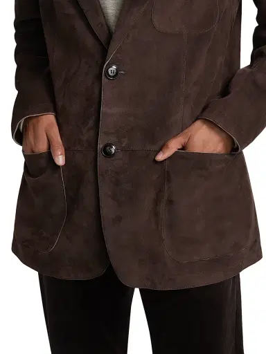 Giorgio Armani Men's Tailored Suede Jacket - Brown - Size 36 | Thumbnail 6 Giorgio Armani Men's Tailored Suede Jacket - Brown - Size 36 | Thumbnail 6