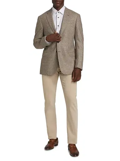 Giorgio Armani Men's Textured Wool & Cashmere Jacket | Thumbnail 2 Giorgio Armani Men's Textured Wool & Cashmere Jacket | Thumbnail 2
