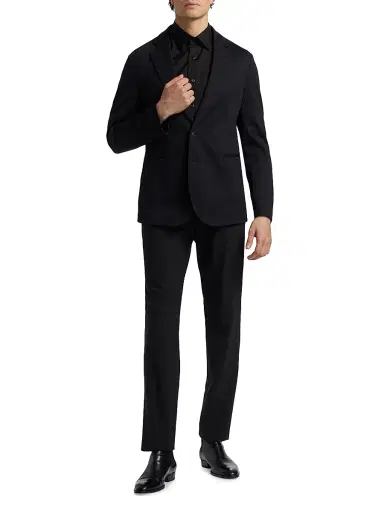 Emporio Armani Men's Rice Stitch Sport Jacket - Black - Size 38 | Thumbnail 2 Emporio Armani Men's Rice Stitch Sport Jacket - Black - Size 38 | Thumbnail 2